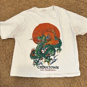 Brandy Melville White Tee with Dragon Print